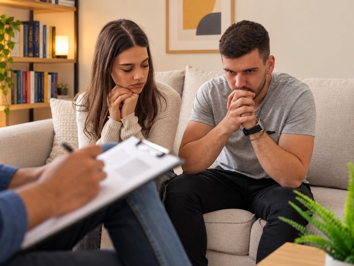 Sessão de terapia de casal no consultório